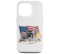 Carcasa para iPhone 13 Pro Truck Driver Trucker Camiseta Hombre Papá Big Rig American