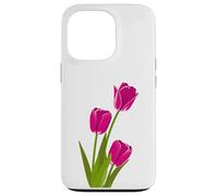 Carcasa para iPhone 13 Pro Tulipanes Rosados Hermosa Flor botánica
