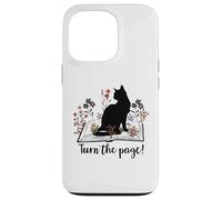 Carcasa para iPhone 13 Pro Turn The Page Books & Cats Black Cat Women Floral Book Lover