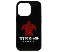Carcasa para iPhone 13 Pro Tybee Island Georgia Tribal Sea Turtle Island Diseño