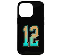 Carcasa para iPhone 13 Pro Uniforme de Jugador número 12, Color Verde Menta, Verde Azulado, Naranja, número 12
