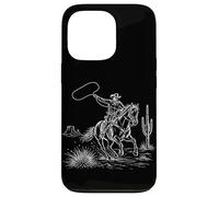 Carcasa para iPhone 13 Pro Vaquero Montando Caballo Western Rodeo Rancho Vida Texas Salvaje Oeste