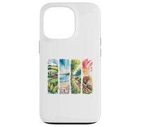 Carcasa para iPhone 13 Pro Verano al Aire Libre Acuarela escenas Granja Playa Parque