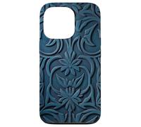 Carcasa para iPhone 13 Pro Verde Azulado Victoriano Art Nouveau Acanthus Peonías Orquídeas Flor