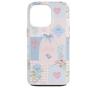Carcasa para iPhone 13 Pro Verso bíblico Rosa Pastel Cristiano fe Religiosa Floral