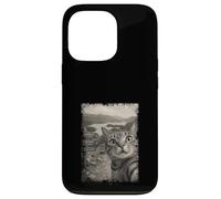 Carcasa para iPhone 13 Pro Viaje Vintage Divertido para Amantes de los Gatos en Lake District