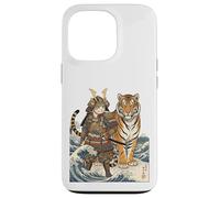 Carcasa para iPhone 13 Pro Vintage Anime Samurai Gato en Guerrero Tigre Japonés Otaku