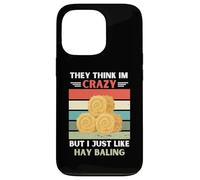 Carcasa para iPhone 13 Pro Vintage Ellos piensan Que Estoy Loco Pero yo como el Amante de la Bala de heno