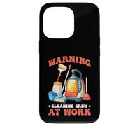 Carcasa para iPhone 13 Pro Warning Cleaning Crew At Work Custodio de Conserje -