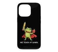 Carcasa para iPhone 13 Pro We Teach at Dawn Funny Teacher Frog Back to School Men Women