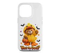 Carcasa para iPhone 13 Pro What The Duck Halloween Teddy Bear Wearing Yeallow Duck