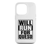 Carcasa para iPhone 13 Pro Will Run For Queso Funny Running Cheese Tex Mex Comida Mexicana