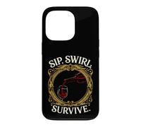Carcasa para iPhone 13 Pro Wine Lover Sip Swirl Survive Funny Red Wine Tasting