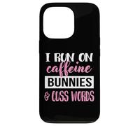 Carcasa para iPhone 13 Pro Womens Girls I Run On Bunnies & Caffeine Bunny Lover