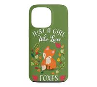 Carcasa para iPhone 13 Pro Womens Kids Fall Leaves Boho Just A Girl Who Loves Foxes