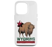 Carcasa para iPhone 13 Pro Wyoming Cowboy State Buffalo - Camiseta Vintage