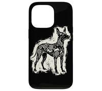 Carcasa para iPhone 13 Pro Xoloitzcuintli Perro Mexicano Sin Pelo Azteca Xolo Linocut