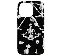 Carcasa para iPhone 13 Pro Yoga Esqueletos Huesos anatomía cráneo Espeluznante macabro siniestro