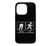 Carcasa para iPhone 13 Pro Your Husband vs. My Hubby - Funny Marathon Running Design
