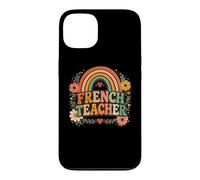 Carcasa para iPhone 13 Profesor de Francés Retro Rainbow Idioma Educador Diseño
