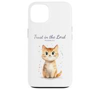 Carcasa para iPhone 13 Proverbs 3:5 Trust in The Lord - Women Girls Cat Verse