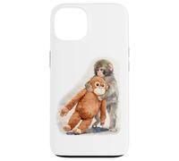 Carcasa para iPhone 13 Punch - Lindo bebé Mono y orangután Peluche Juguete Acuarela