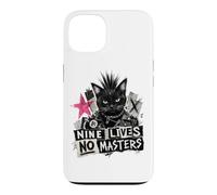 Carcasa para iPhone 13 Punk Cat Nine Lives No Masters Mohawk Anarchy