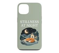 Carcasa para iPhone 13 Quietud En La Noche Durmiendo Fox Acogedor Luna Calma Cottagecore
