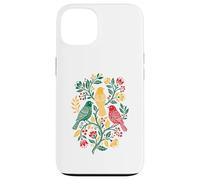 Carcasa para iPhone 13 Rasta Reggae Roots Three Birds Jamaica Folk Art Floral