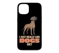 Carcasa para iPhone 13 Realmente Me Gustan los Perros Ok Amante de los Animales Lindo Gran Danés
