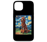 Carcasa para iPhone 13 Red Poodle Dog Van Gogh Style Starry Night