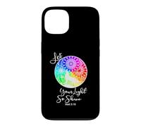 Carcasa para iPhone 13 Regalo de adoración Cristiana, Lobo arcoíris, Deja Que tu luz Brille