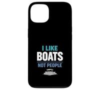 Carcasa para iPhone 13 Regalo de navegación Tranquila para un Barco introvertido con el Mensaje «Me Gustan los Barcos, no Las Personas»