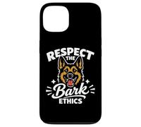 Carcasa para iPhone 13 Respect The Bark Ethics, Humor del Pastor alemán