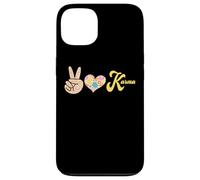 Carcasa para iPhone 13 Retro Leopardo Paz Corazón Karma Boho Espiritual