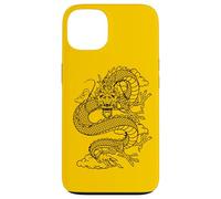 Carcasa para iPhone 13 Retro Vintage Zodiac Lunar New Year Black Chinese Dragon
