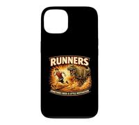 Carcasa para iPhone 13 Runners Motivation T Rex Chasing a Runner, Divertido Regalo para Correr