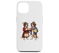 Carcasa para iPhone 13 San Bernardo Pareja Perro Café Amor Queso Bandera Suiza