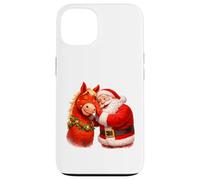 Carcasa para iPhone 13 Santa compartiendo Secretos con Caballo