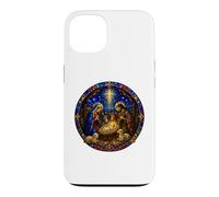 Carcasa para iPhone 13 Santa Natividad Medieval Catedral Gótica Mosaico Arte Círculo