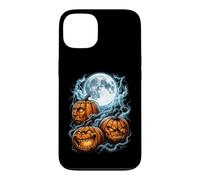 Carcasa para iPhone 13 Scary Jack O Lanterns Luna Llena Noche de Halloween
