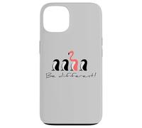 Carcasa para iPhone 13 Ser Diferente, Flamenco Rosa Entre los pingüinos