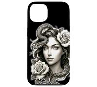 Carcasa para iPhone 13 Serpiente Chica Serpiente Rosas Medusa