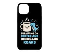 Carcasa para iPhone 13 Sobreviviendo en café y Dinosaurio ruge Entusiasta de los Dinosaurios
