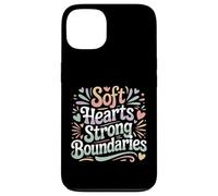 Carcasa para iPhone 13 Soft Hearts Strong Boundaries Fuerza de la emoción |-