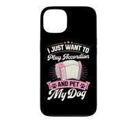 Carcasa para iPhone 13 Solo Quiero Tocar el acordeón y acariciar a mi Perro