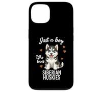 Carcasa para iPhone 13 Solo un Chico Que ama a los Huskies siberianos