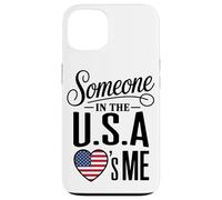 Carcasa para iPhone 13 Someone In The U S A Loves Me Heart Flag