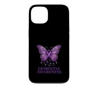 Carcasa para iPhone 13 Soporte de Cinta de Mariposa púrpura para concienciación de la Demencia