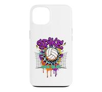 Carcasa para iPhone 13 Spike Break The Net Voleibol Jugador Graffiti Art